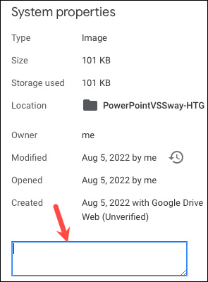 them chu thich vao tep va thu muc trong google drive3